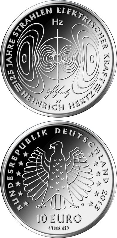 Heinrich Hertz 10 euro Duitsland 2013 cuni UNC